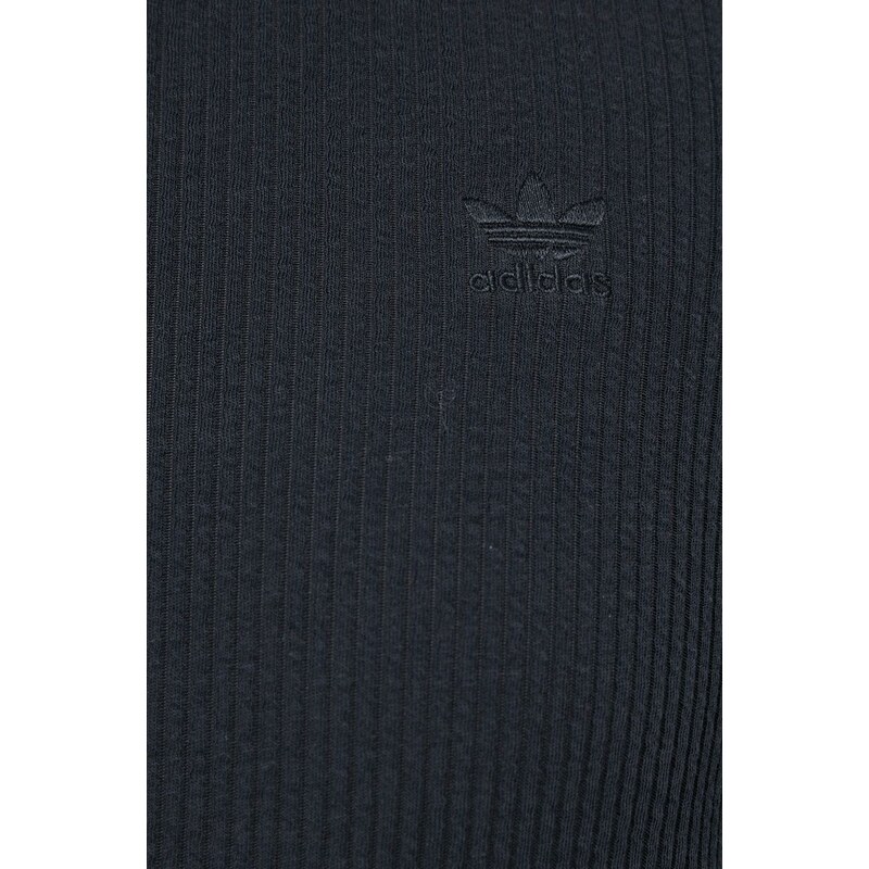 Tričko s dlouhým rukávem adidas Originals Trefoil Moments dámský, černá barva, s golfem, HE6905-BLACK