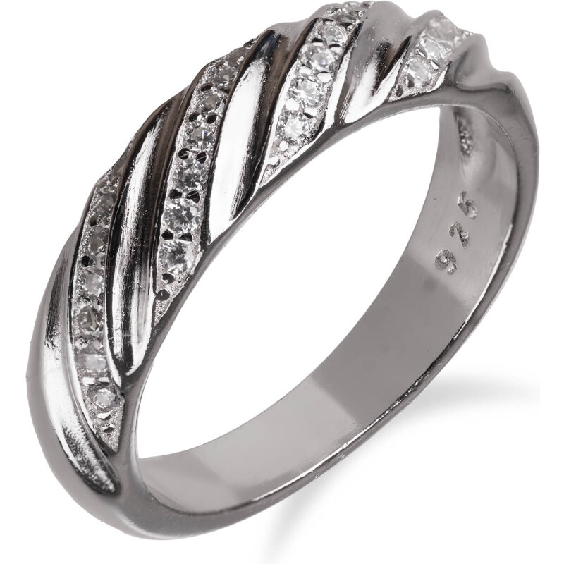 Stříbrný prsten s drobnými zirkony - Meucci SS330R