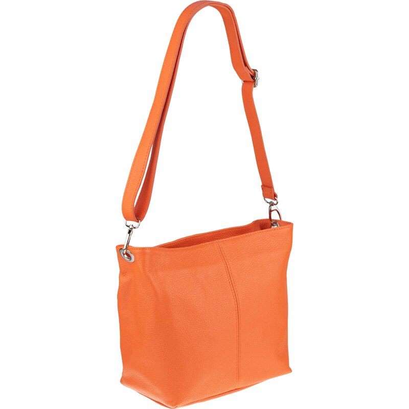 Oranžová kožená italská crossbody kabelka Prisca Arancione