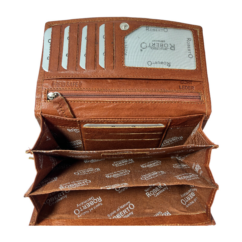Dámská kožená peněženka Roberto hnědá 2497