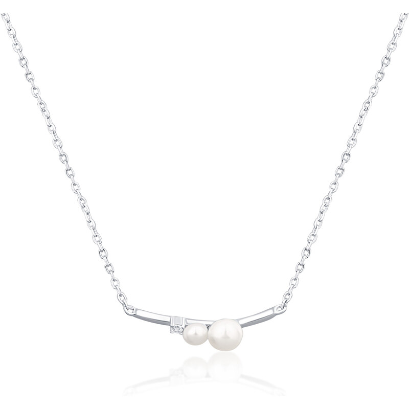 JVD Dámský stříbrný náhrdelník s perlami SVLN0347XD2P145 83154668