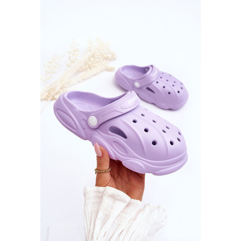 Kesi Dětské pěnové pantofle Crocs fialove Cloudy