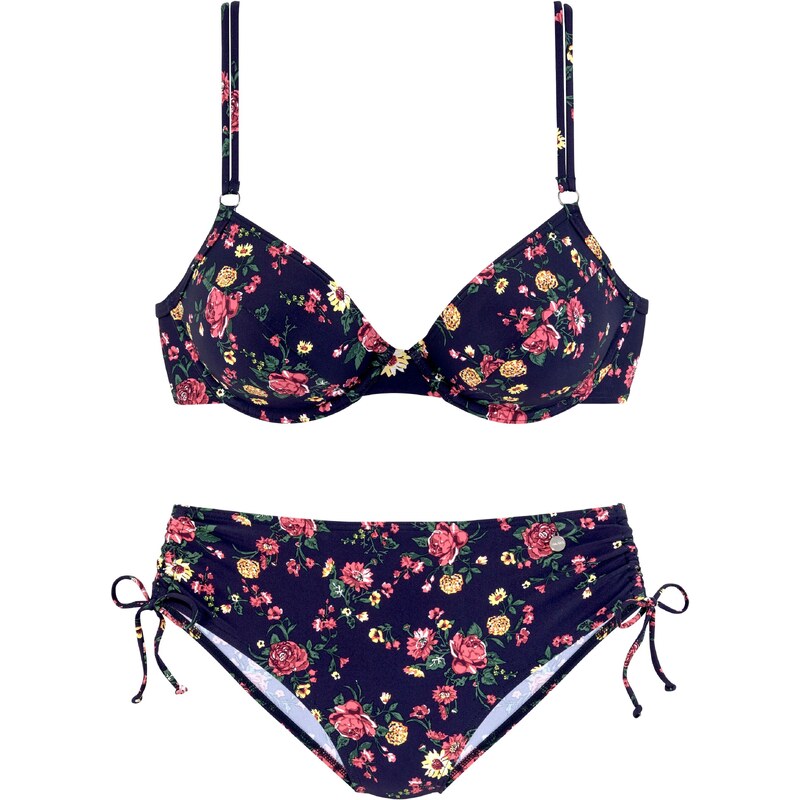 LASCANA Bikiny námořnická modř / žlutá / smaragdová / červená