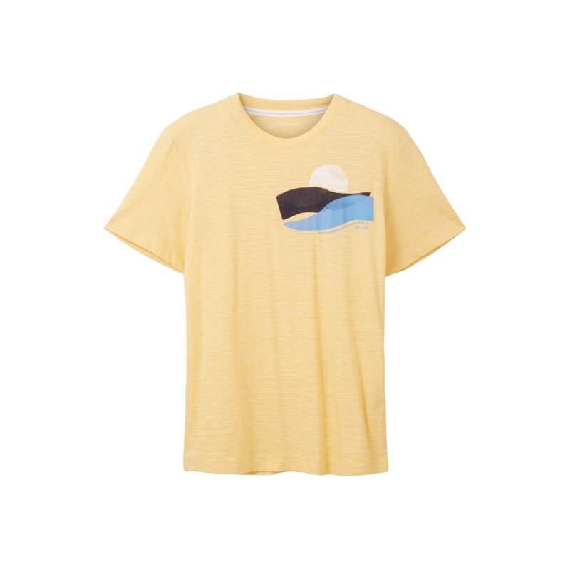 TOM TAILOR Tričko světlemodrá / žlutá / černá / offwhite