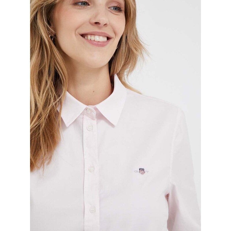 Košile Gant dámská, růžová barva, regular, s klasickým límcem
