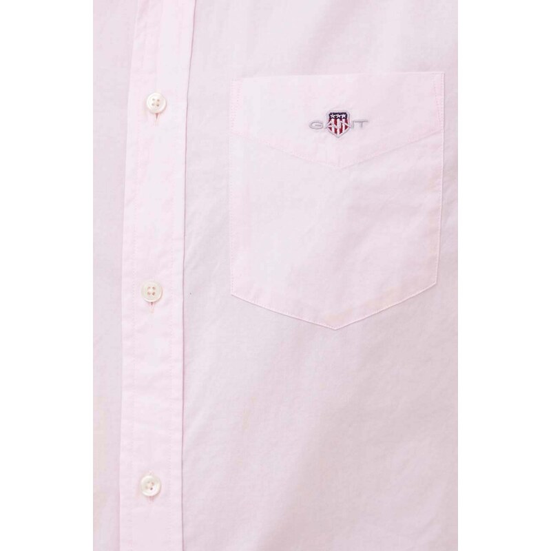 Košile Gant růžová barva, regular, s límečkem button-down