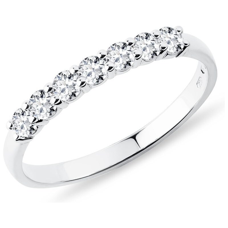 Diamantový prsten v bílém 14k zlatě KLENOTA K0558012