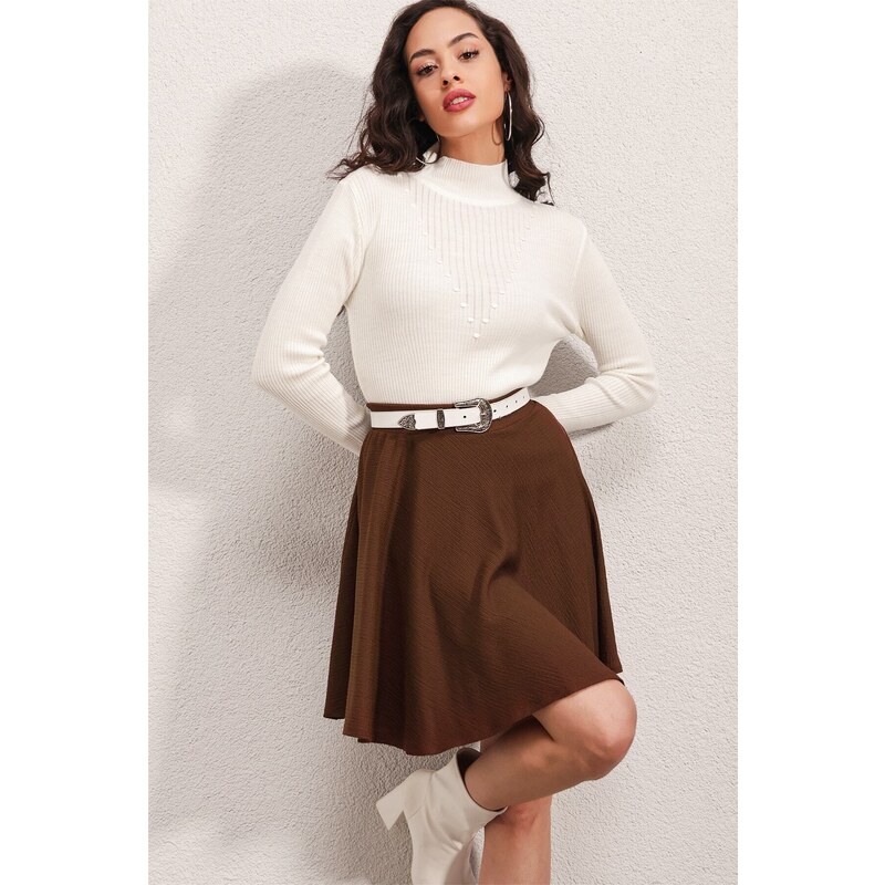 Bigdart 1885 Flare Mini Skirt - Brown