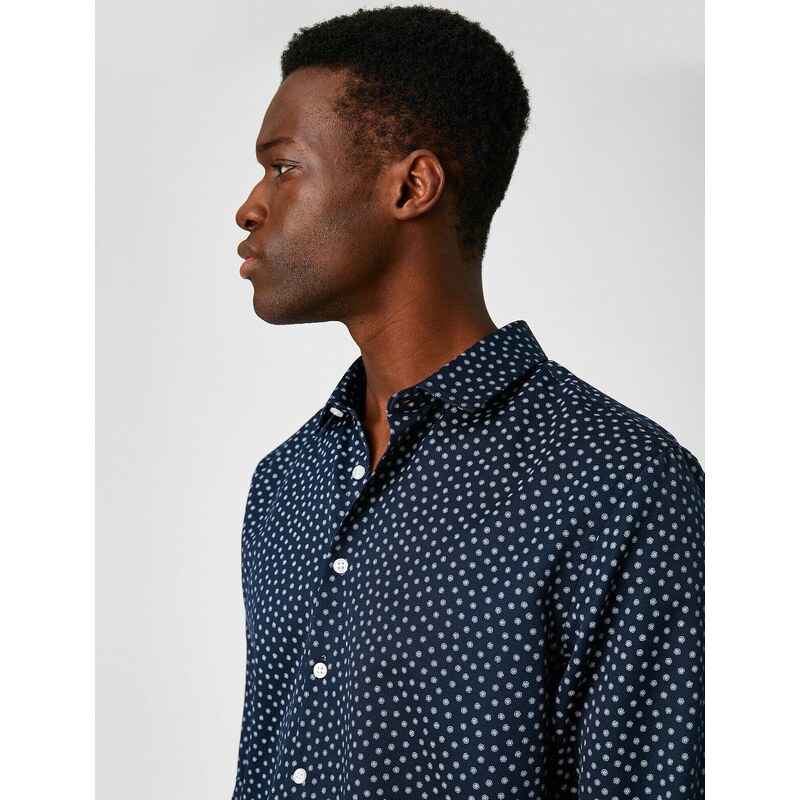 Koton Slim Fit Micro Patterned Shirt Non Iron