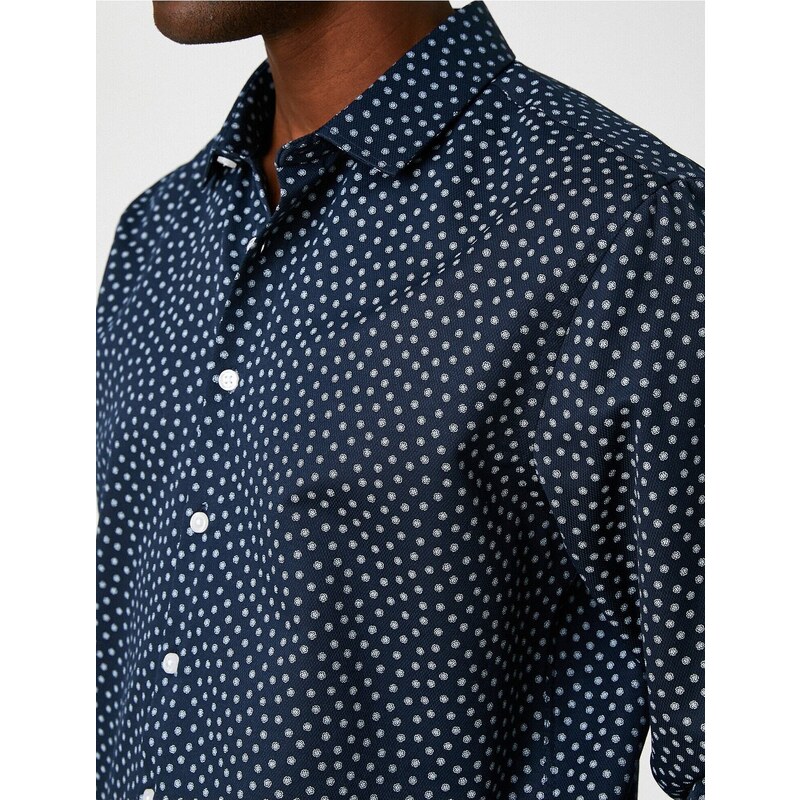 Koton Slim Fit Micro Patterned Shirt Non Iron