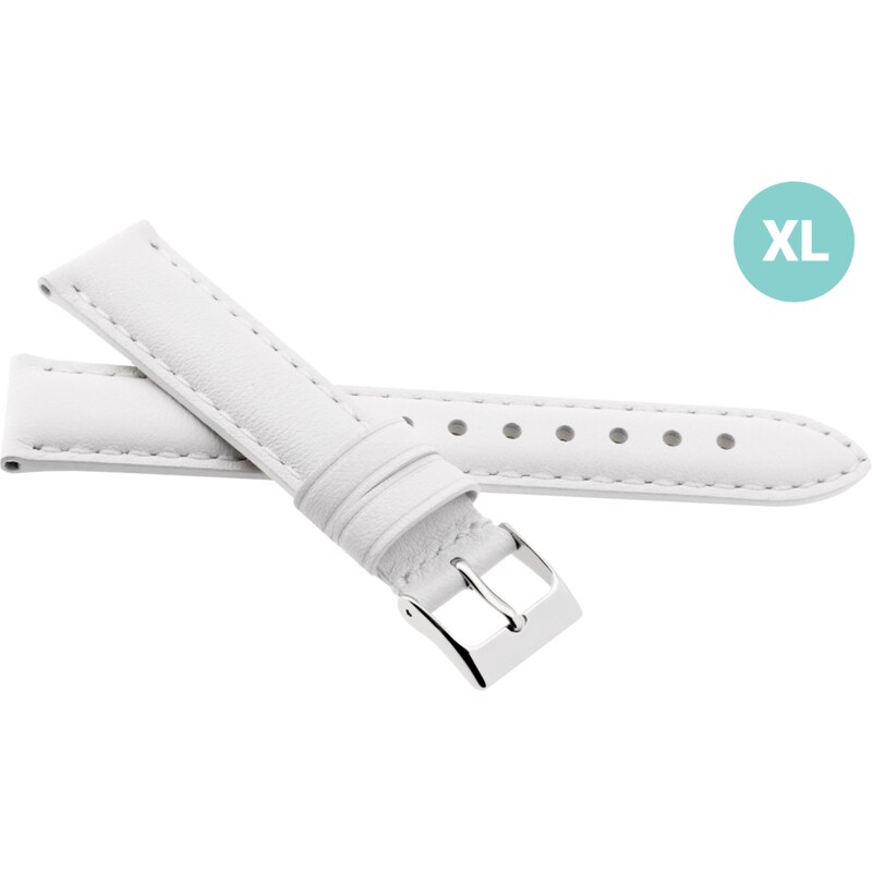 JVD Kožený dámský bílý řemínek na hodinky R41304/12XL