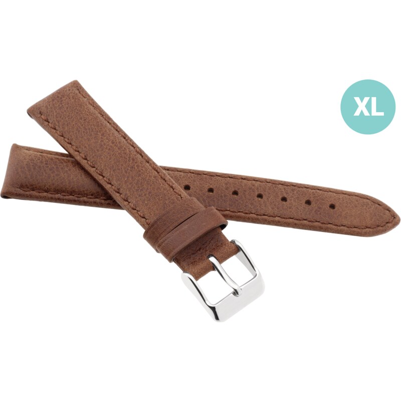 JVD Kožený unisex hnědý řemínek na hodinky R41503/18XL 83233553