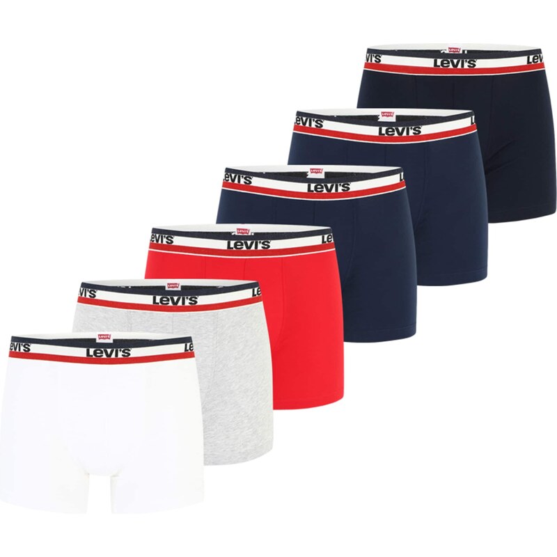 LEVIS  Boxerky marine modrá / šedá / červená / černá / bílá