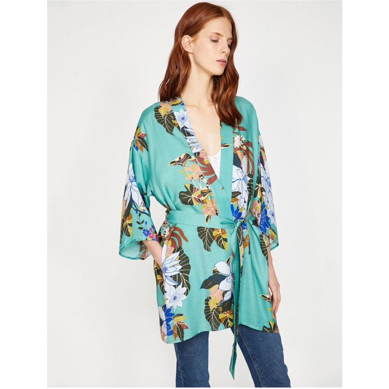 Dámské zelené vzorované kimono Koton 107063774