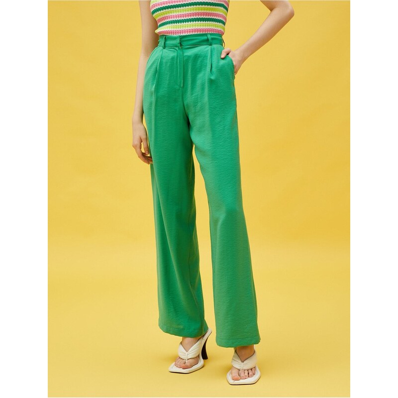 Koton Pleated Palazzo Pants with Pockets