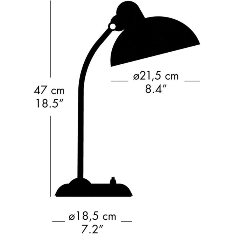 Stolní lampa KAISER IDELL 47 cm, černá, Fritz Hansen
