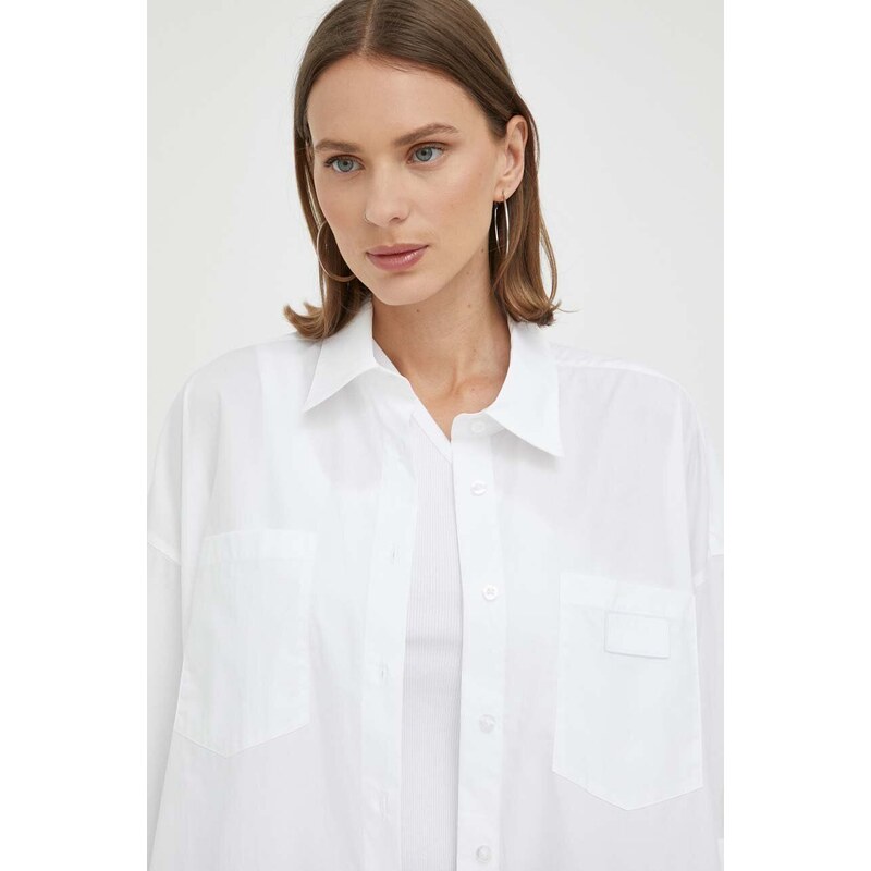 Košile Remain bílá barva, relaxed, s klasickým límcem