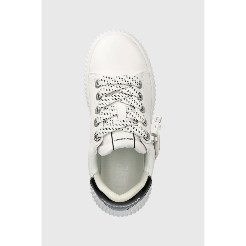 Kožené sneakers boty Karl Lagerfeld KREEPER LO bílá barva, KL42376N