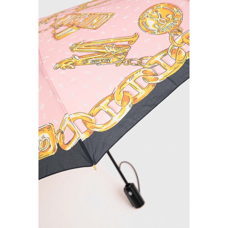Deštník Moschino růžová barva, 8410