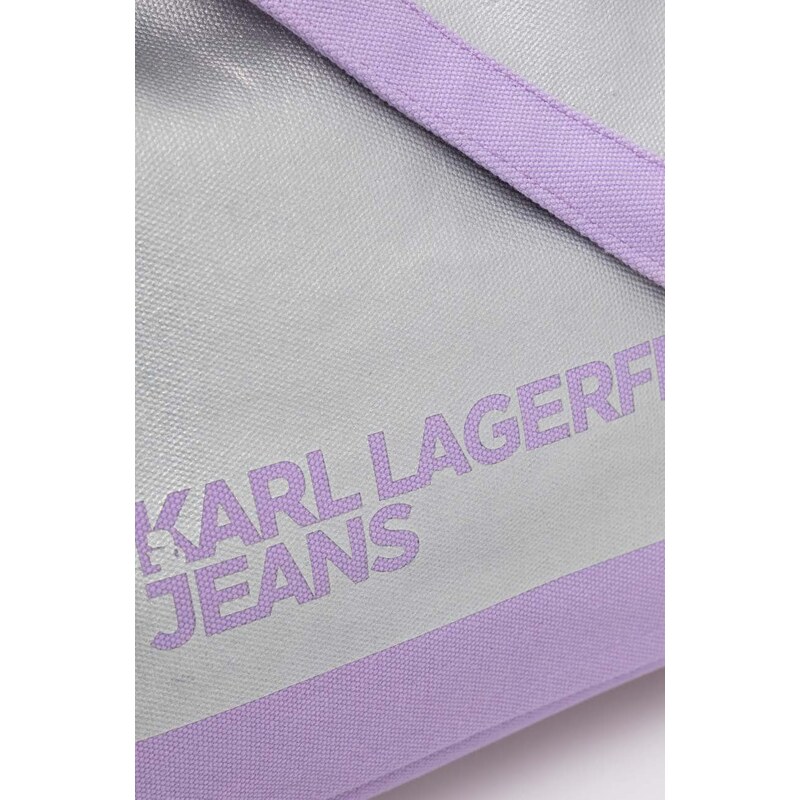 Kabelka Karl Lagerfeld Jeans fialová barva