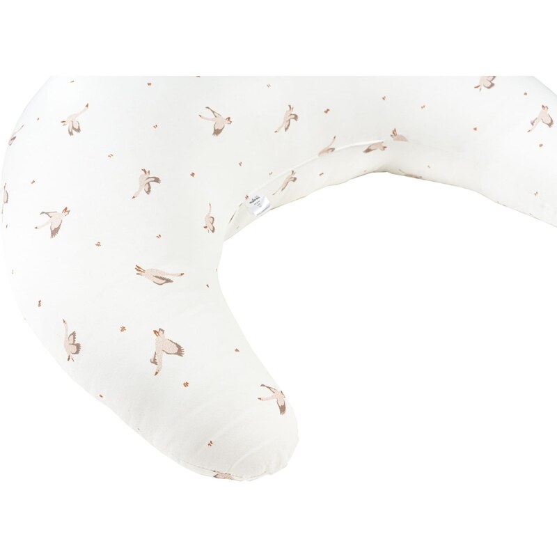 Malomi Kids Bílý bavlněný kojicí polštář Goose 62 cm