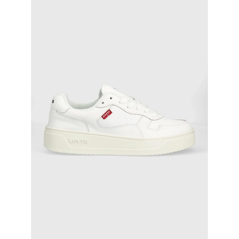 Kožené sneakers boty Levi's Glide S bílá barva, D7522.0001