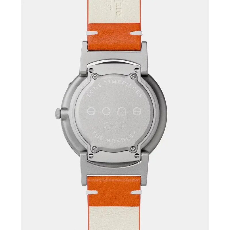 Stříbrné pánské hodinky Eone s koženým páskem Bradley KBT - Silver 40MM