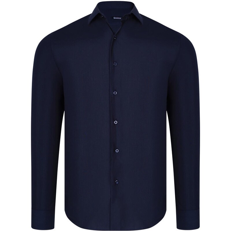 DUAL SET G726 DEWBERRY MENS SHIRT-NAVY BLUE-BROWN