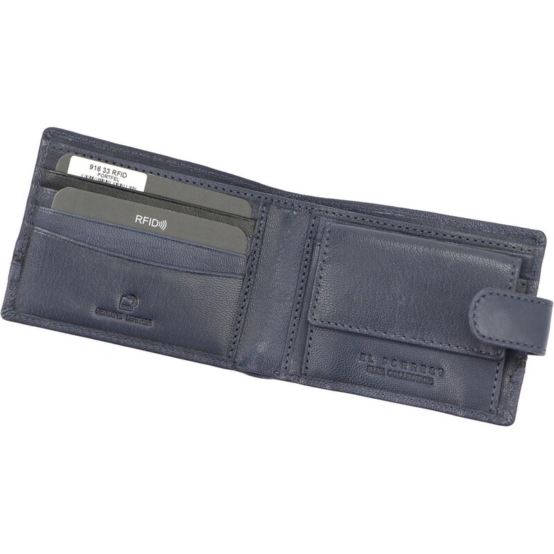 Pánská kožená peněženka EL FORREST 916-33 RFID modrá