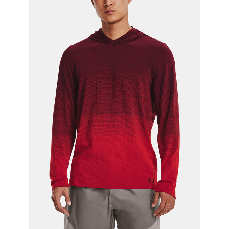 Under Armour Mikina UA Seamless LUX Hoodie-RED - Pánské