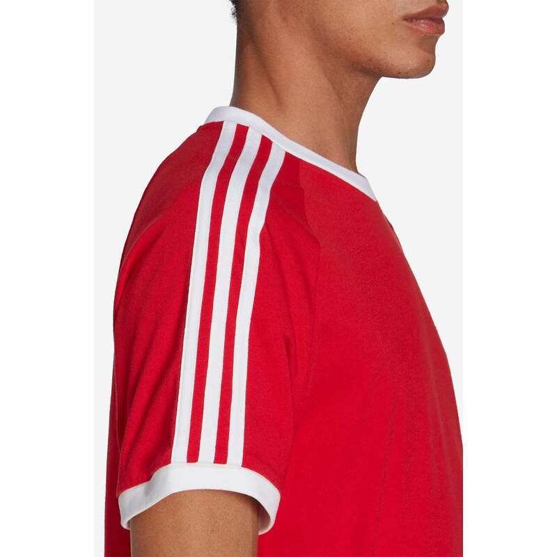 Bavlněné tričko adidas Originals Adicolor Classics 3-Stripes červená barva, IA4852