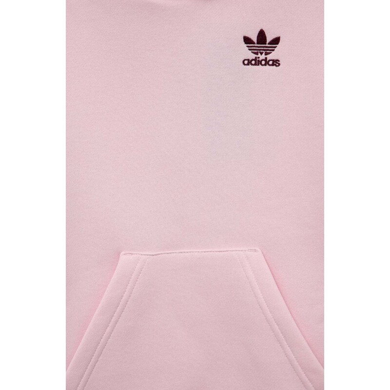 Dětská mikina adidas Originals růžová barva, s kapucí, hladká