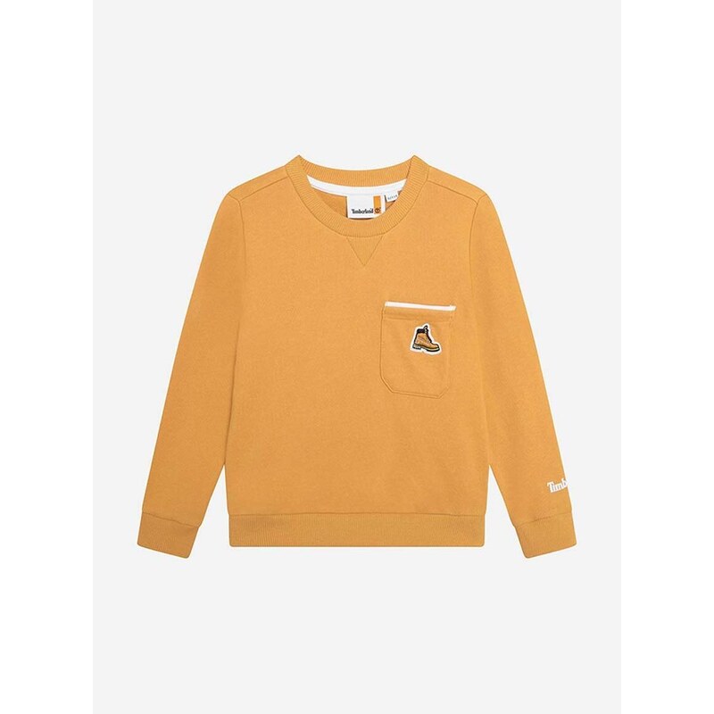 Dětská mikina Timberland Sweatshirt oranžová barva, hladká