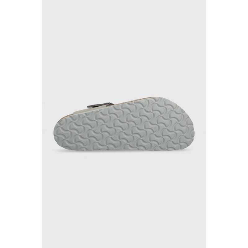 Semišové žabky Birkenstock Gizeh dámské, šedá barva, na plochém podpatku, 1024127