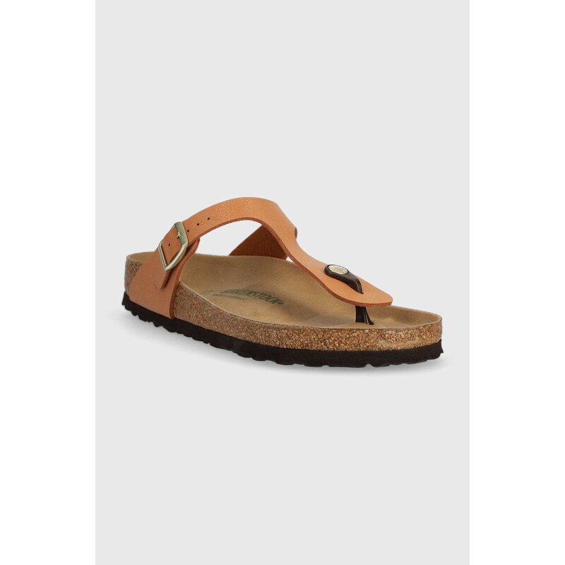 Žabky Birkenstock dámské, hnědá barva, na plochém podpatku, 1025062-gbrown