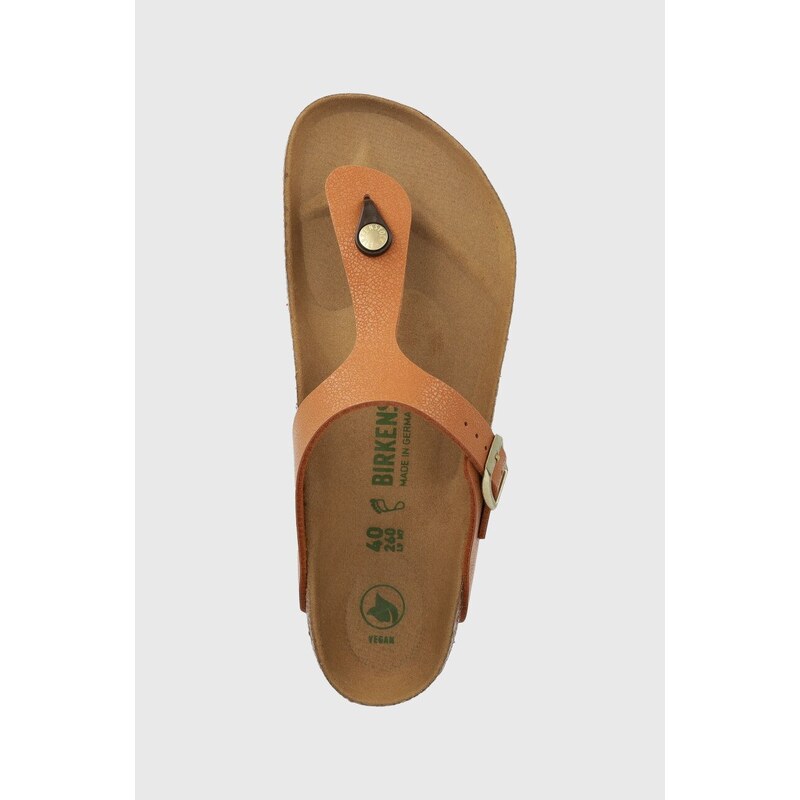 Žabky Birkenstock dámské, hnědá barva, na plochém podpatku, 1025062-gbrown