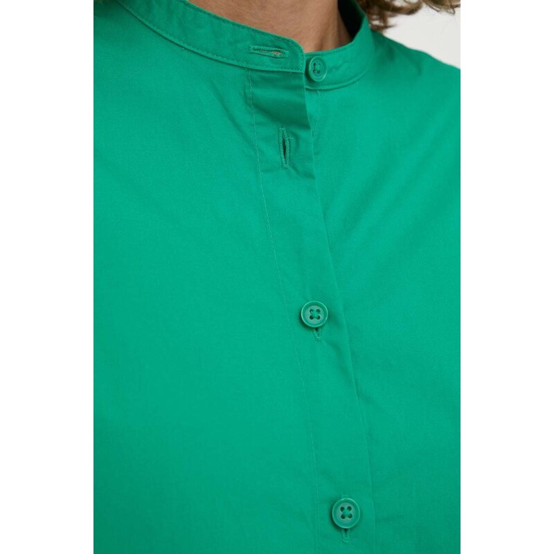 Košile Marc O'Polo DENIM zelená barva, regular, se stojáčkem
