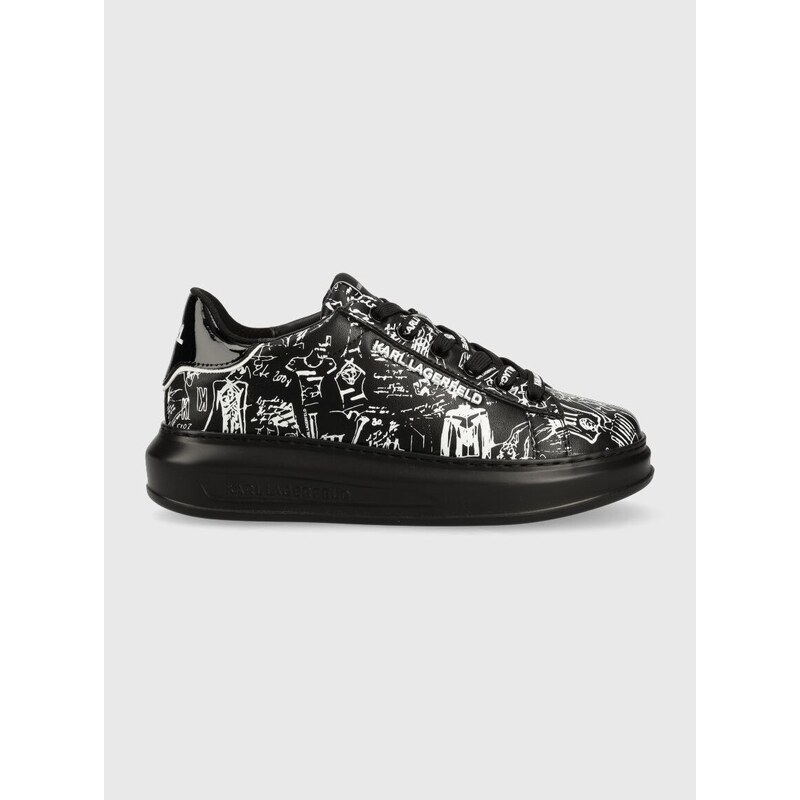 Kožené sneakers boty Karl Lagerfeld KAPRI černá barva, KL62569