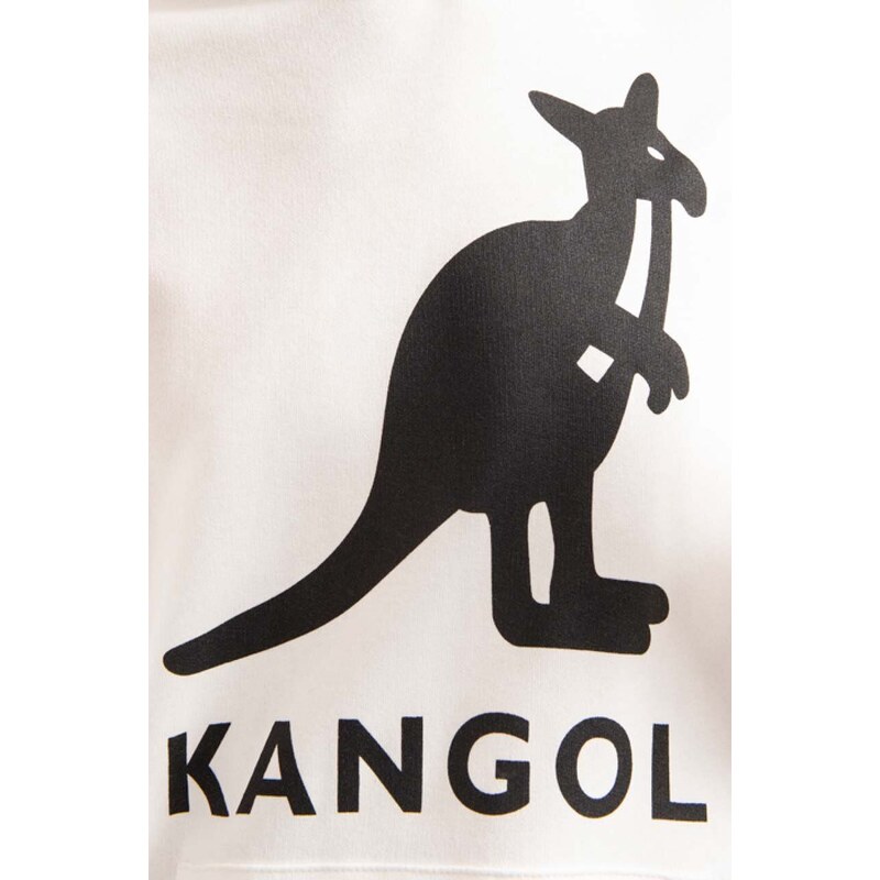 Bavlněná mikina Kangol černá barva, s kapucí, s potiskem, KLEU001-99