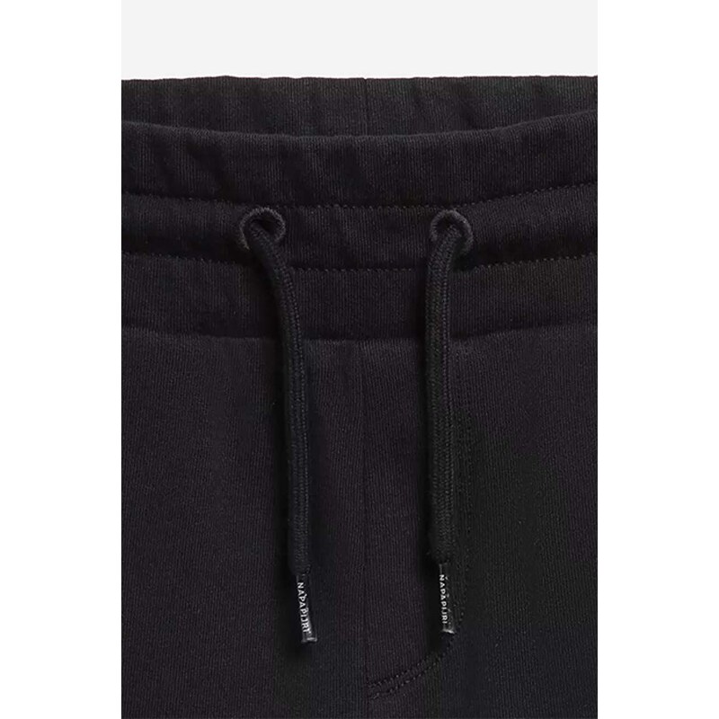 Dětské bavlněné šortky Napapijri černá barva, hladké, nastavitelný pas