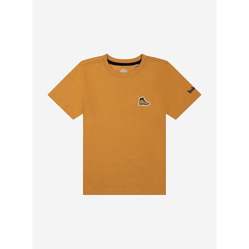 Dětské bavlněné tričko Timberland Short Sleeves Tee-shirt oranžová barva