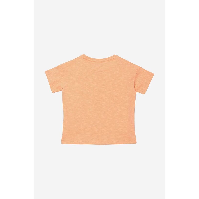 Dětské bavlněné tričko Kenzo Kids Short Sleeves Tee-Shirt oranžová barva