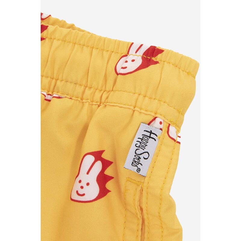 Dětské kraťasy Happy Socks Bunny žlutá barva, vzorované, nastavitelný pas, Szorty Happy Socks Bunny KBUN116-2200