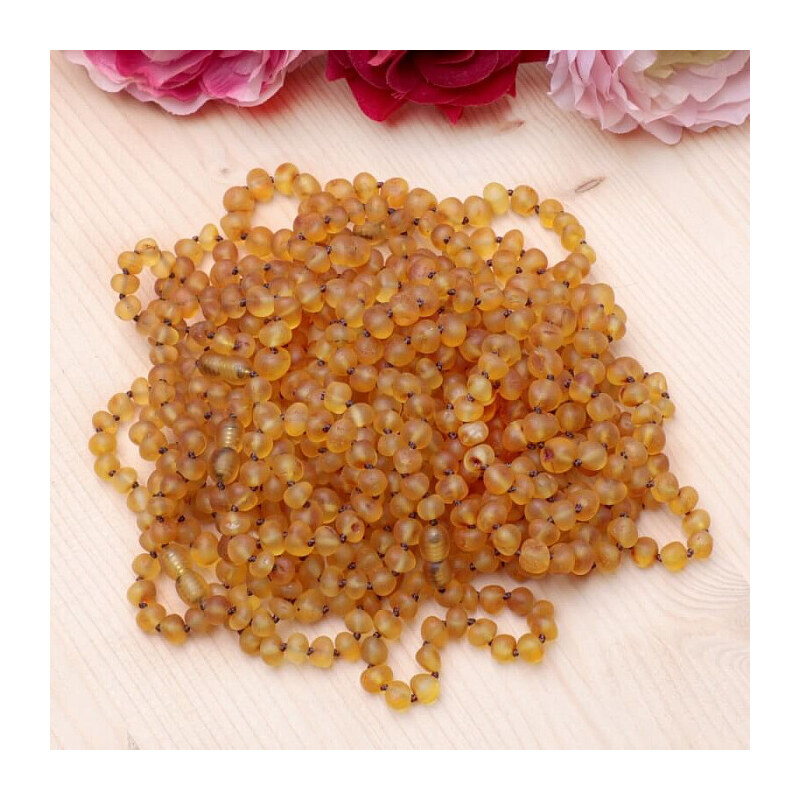 Nefertitis Jantar přírodní náhrdelník medová barva - délka cca 45 cm hnědá nit