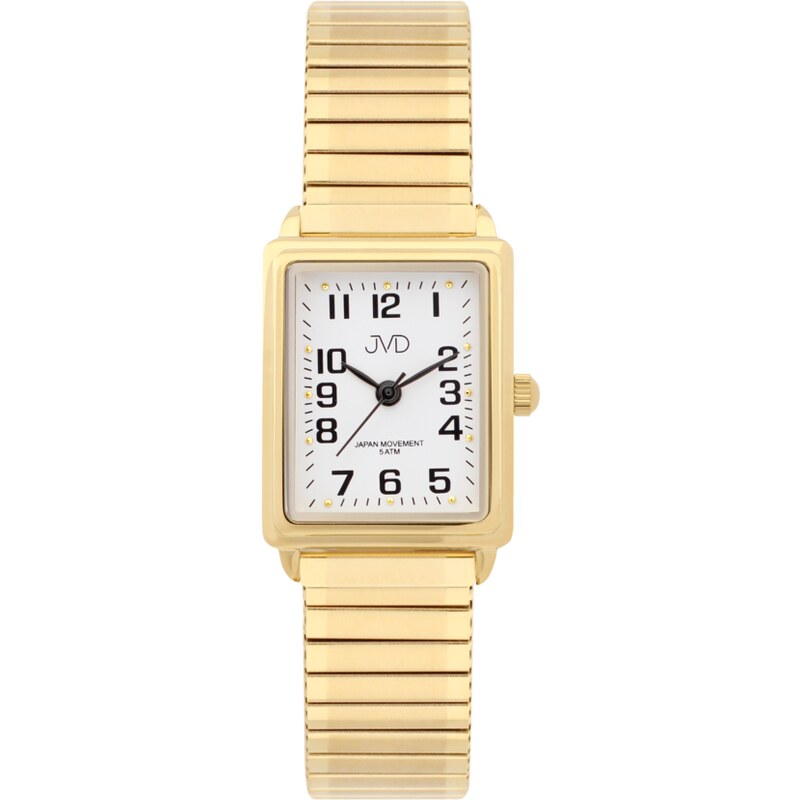 JVD Pozlacené elegantní hranaté ocelové hodinky JVD steel J4072