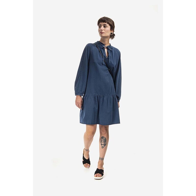 Šaty A.P.C. Robe Natalia COEYL-F05944 INDIGO WASHED tmavomodrá barva, mini