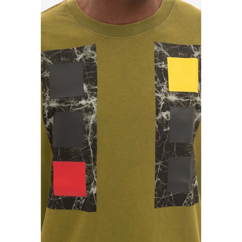 Bavlněné tričko A-COLD-WALL* Relaxed Cubist T-shirt ACWMTS097 COLD LIGHT GREY zelená barva
