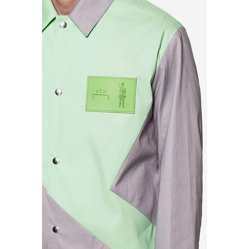 Košile A-COLD-WALL* zelená barva, ACWMO096A.-GREY/GREEN
