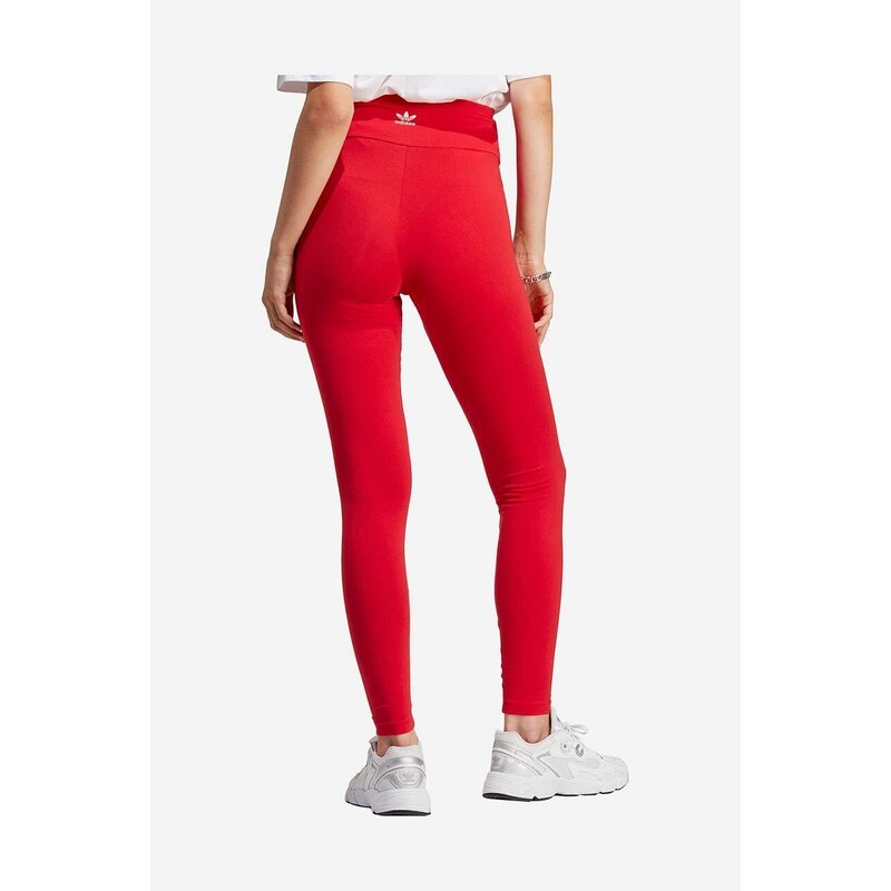 Legíny adidas Originals dámské, červená barva, hladké, IA6445-red