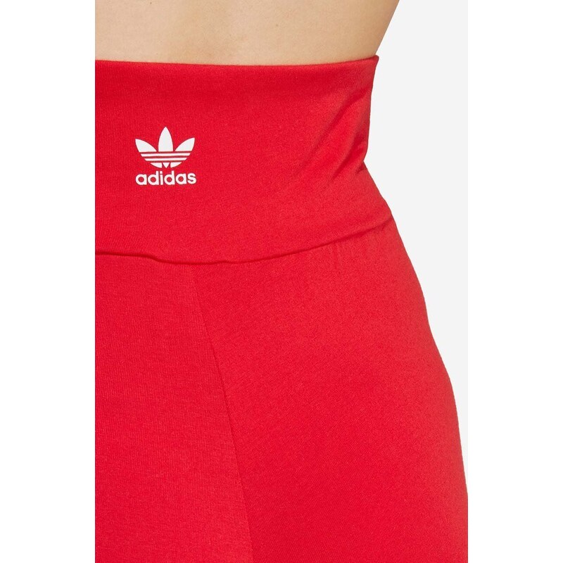 Legíny adidas Originals dámské, červená barva, hladké, IA6445-red